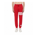 Thom Browne Style Unisex red sweatpants with Signature Four-Bar Detail