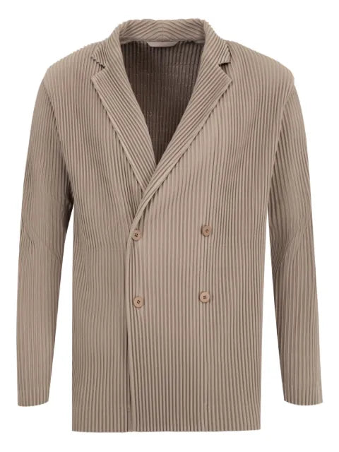 Issey Miyake pleated double-breasted blazer