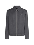 Karl Lagerfeld logo-plaque pinstripe overshirt
