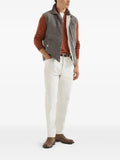 Brunello Cucinelli mouliné cashmere sweater with half zip