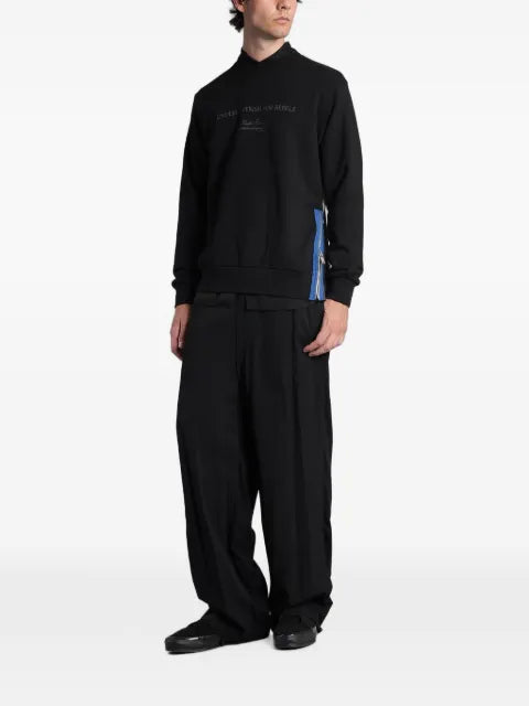 Undercover slogan-print zip-detail sweater