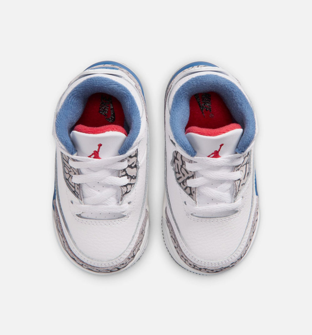 Air Jordan 3 Retro OG True Blue Infant/Toddler Lifestyle Shoe – White/Fire Red/True Blue