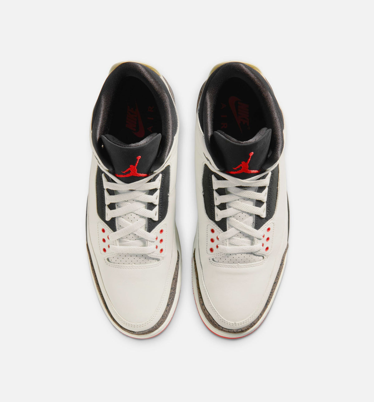 Air Jordan 3 Retro Sail and University Red Men's Sneakers - Sail / Black / University Red / Pale Ivory