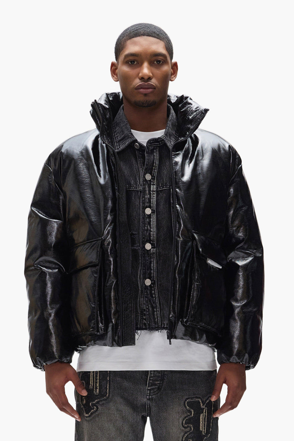Leather Puffer Jacket