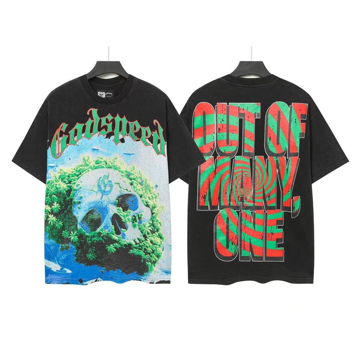 Godspeed Out of Many One Skull Graphic T-Shirt