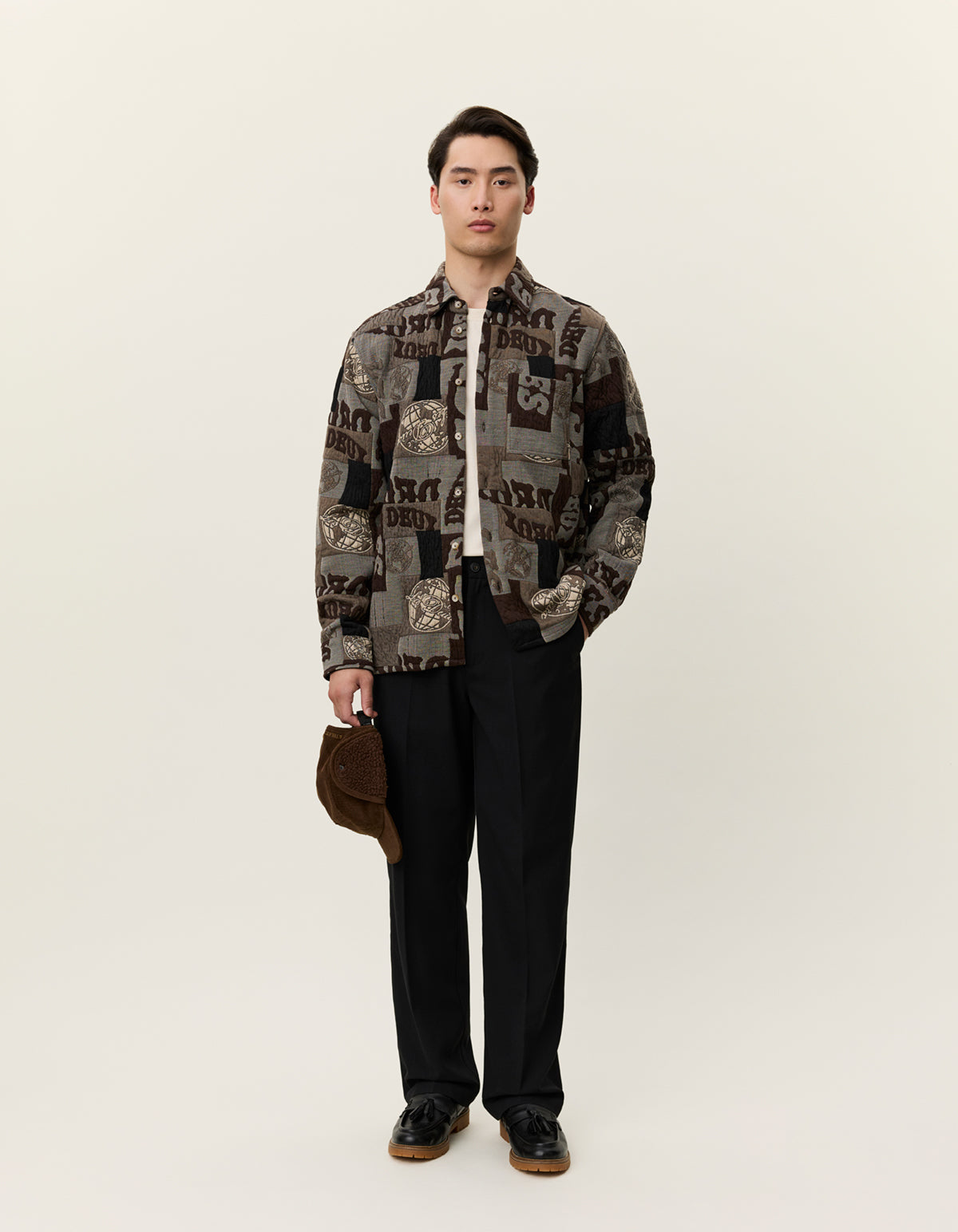 Les Deux Kaleb Patchwork Jacquard Overshirt
